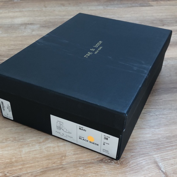 rag & bone Mari Heeled Sandal Black Suede Size 8 - Picture 3 of 9